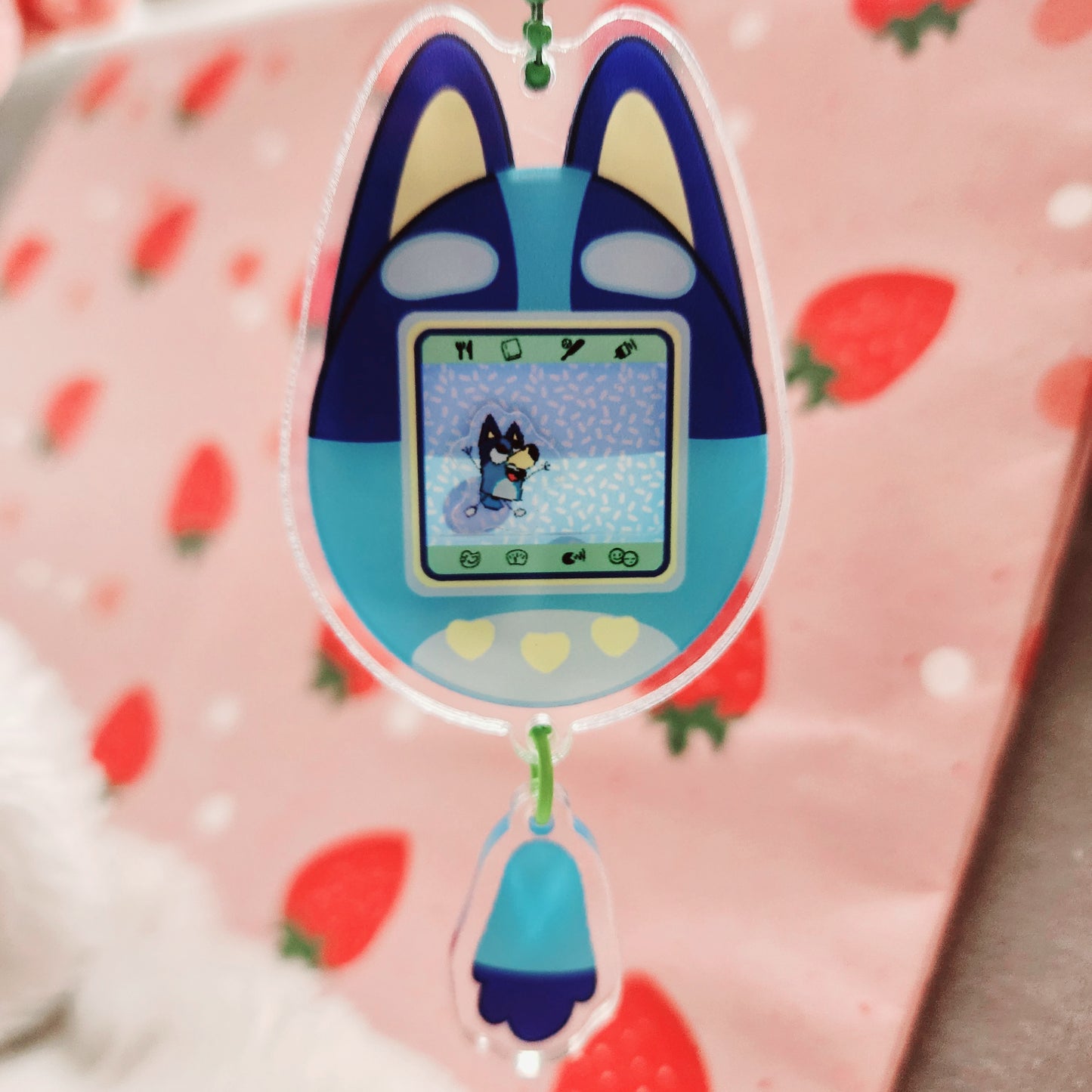 Blue Dog Tamagotchi Shaker Charms