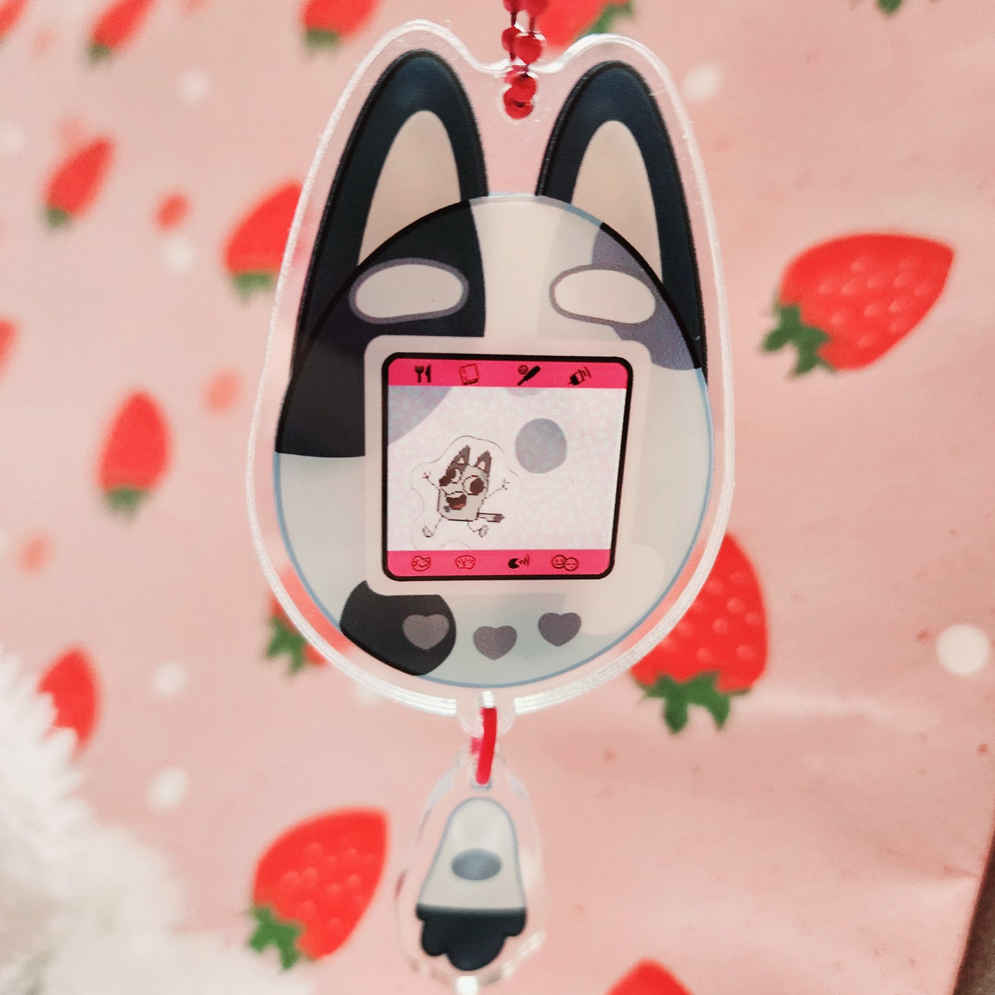 Blue Dog Tamagotchi Shaker Charms