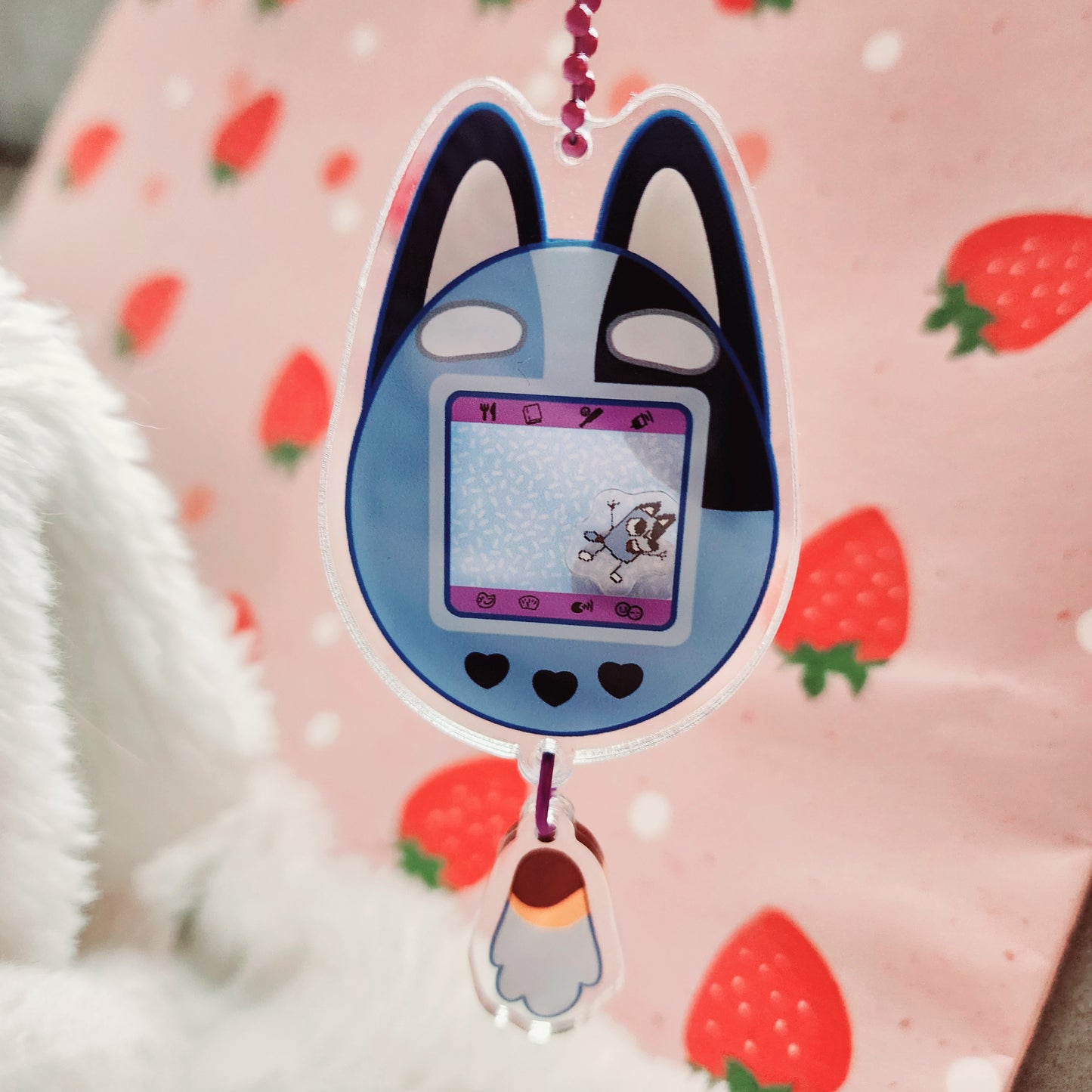 Blue Dog Tamagotchi Shaker Charms