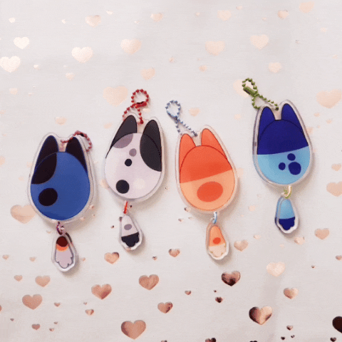 Blue Dog Tamagotchi Shaker Charms