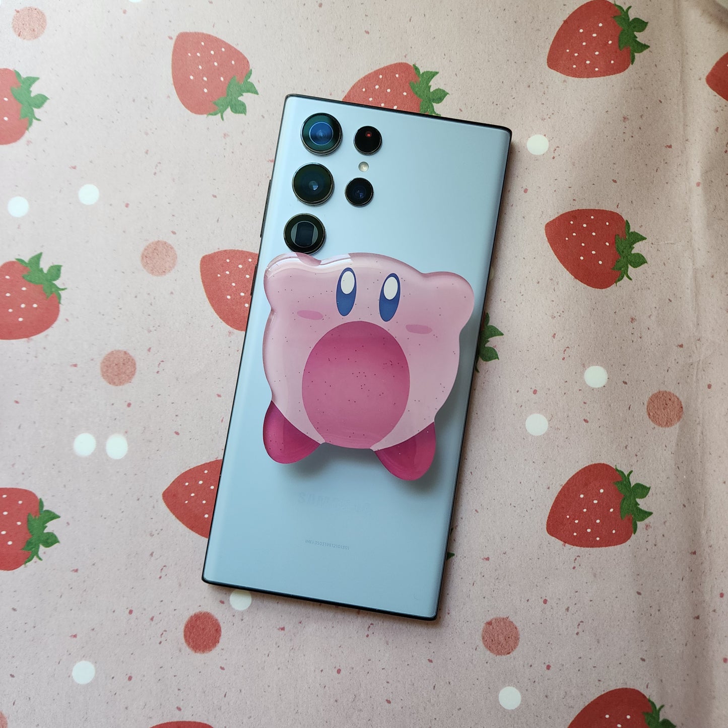 Pink Blob Glitter Phone Grip