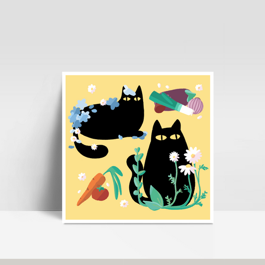 Garden Cats Print