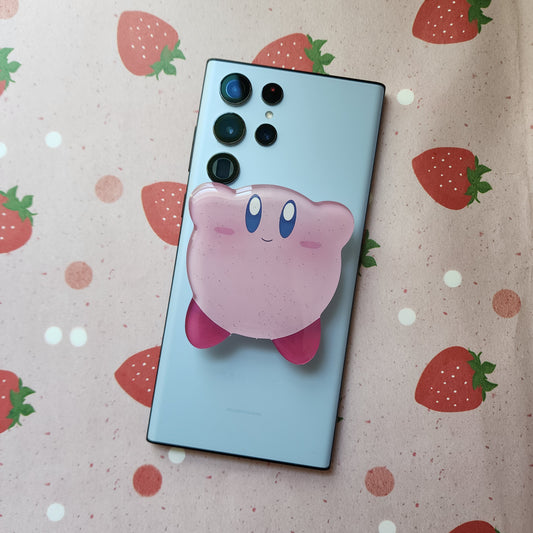 Pink Blob Glitter Phone Grip