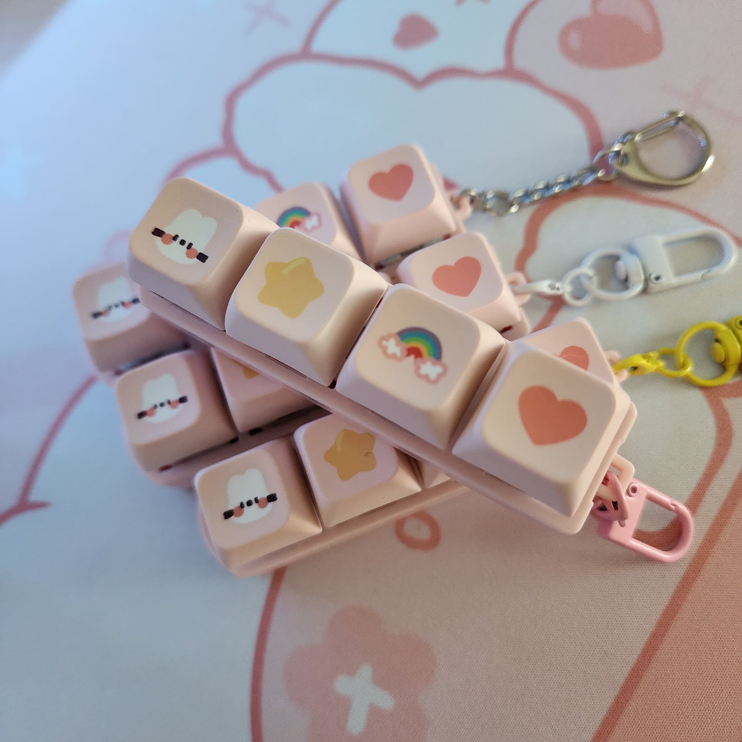Keyboard Fidget Keychain - Cute Bunny